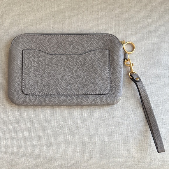 Tory Burch Taupe Wristlet with Logo